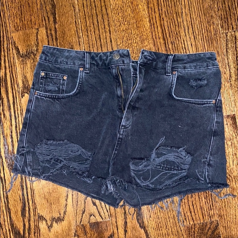 Topshop distressed denim short